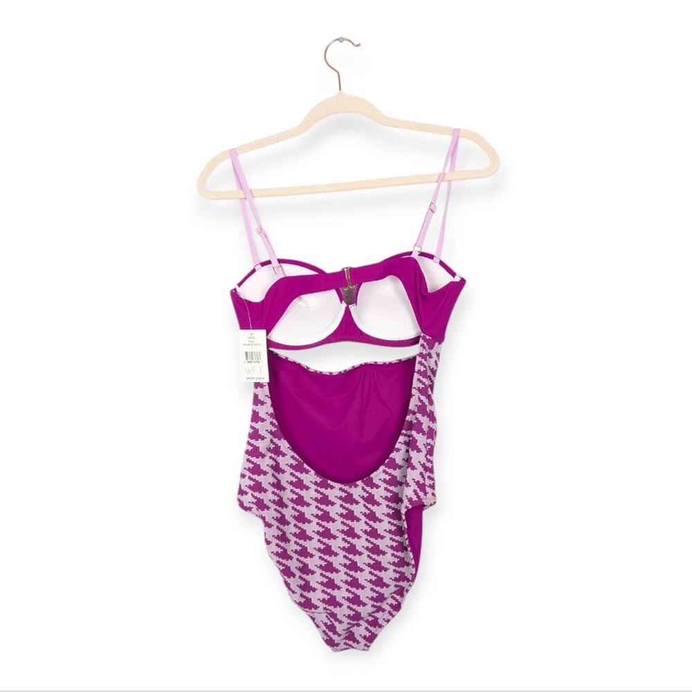 NWT WET Swimwear Piper Fuchsia Houndstooth One Piece Swimsuit Size L - Picture 2 of 10
